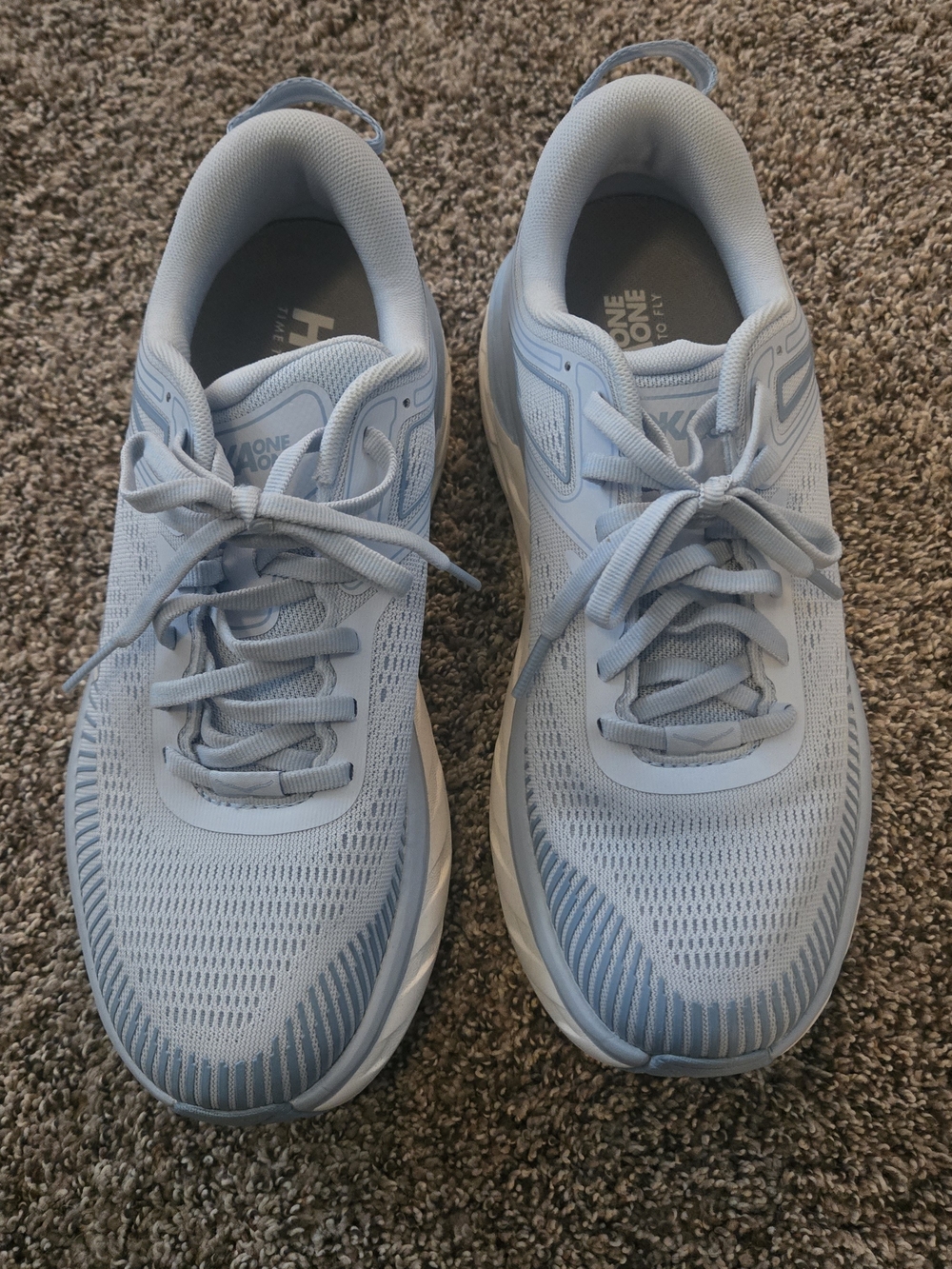 Hoka One One Bondi 7 Women's Light Blue Athletic Running Shoes
